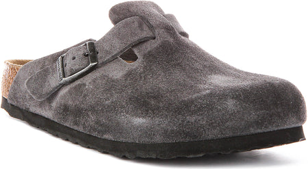 Zuecos Birkenstock Boston | Birko-Flor color carbón para hombre y mujer - horma regular