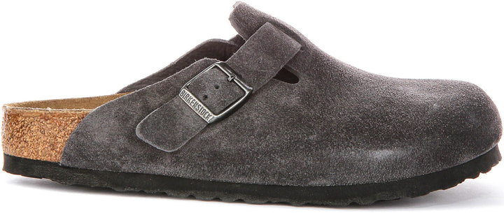 Birkenstock Boston Clogs | Charcoal Birko-Flor for Men and Women - Regular Fit