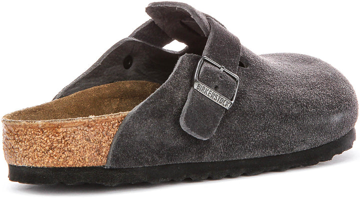 Birkenstock Boston Clogs | Charcoal Birko-Flor for Men and Women - Regular Fit
