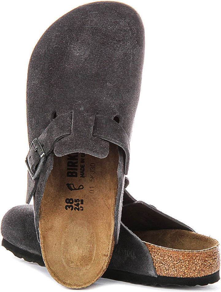 Birkenstock Boston Clogs | Charcoal Birko-Flor for Men and Women - Regular Fit