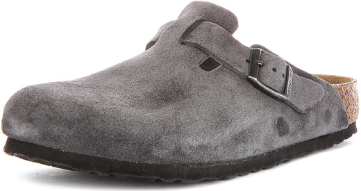 Birkenstock Boston Clogs | Charcoal Birko-Flor for Men and Women - Regular Fit