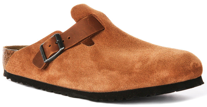 Birkenstock Boston Clogs | Cognac Birko-Flor for Men and Women