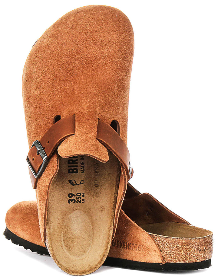 Birkenstock Boston Clogs | Cognac Birko-Flor for Men and Women