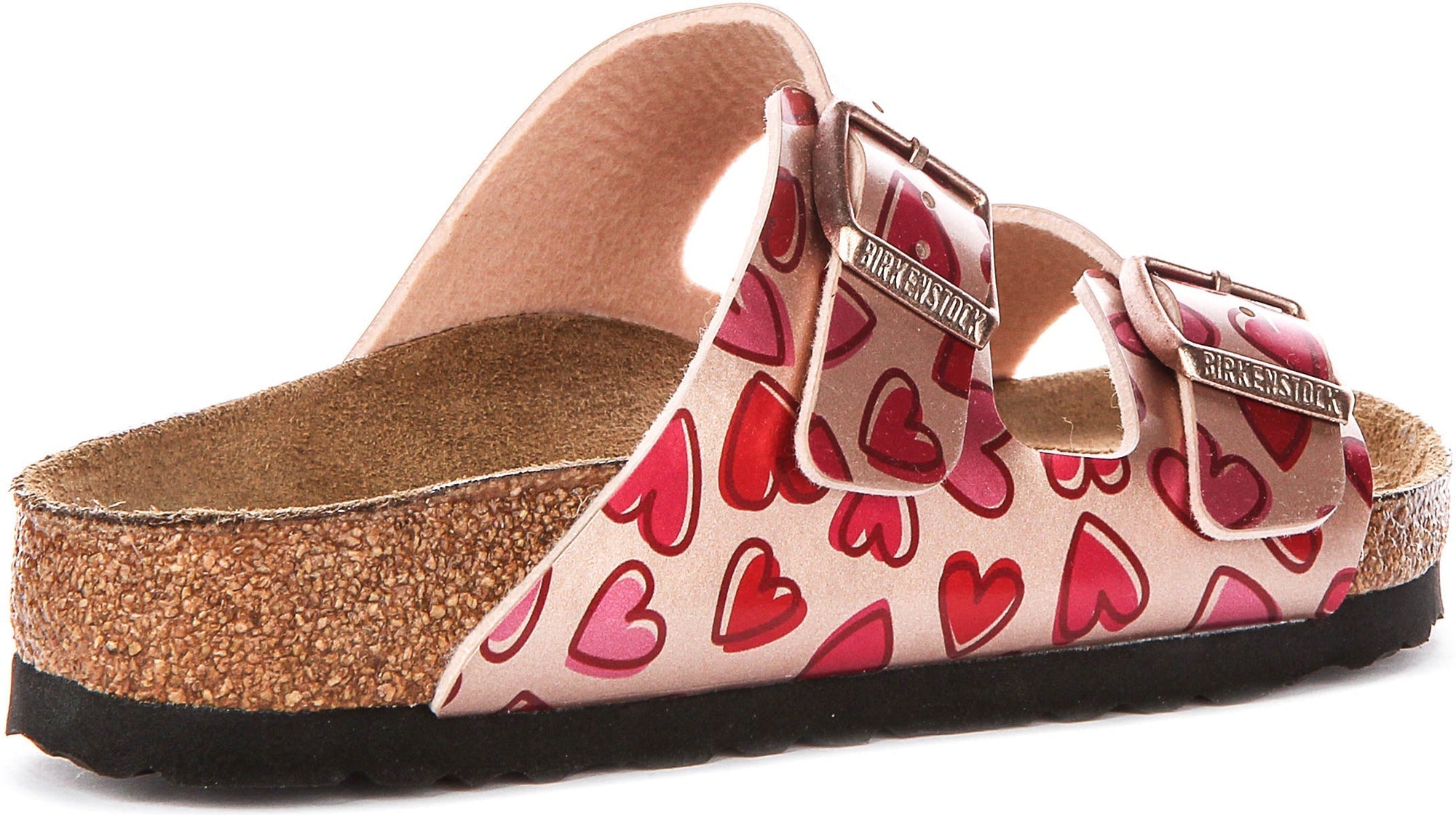 Birkenstock Arizona Sandals | Copper Birko-Flor - Heart Print for Kids - Regular Fit