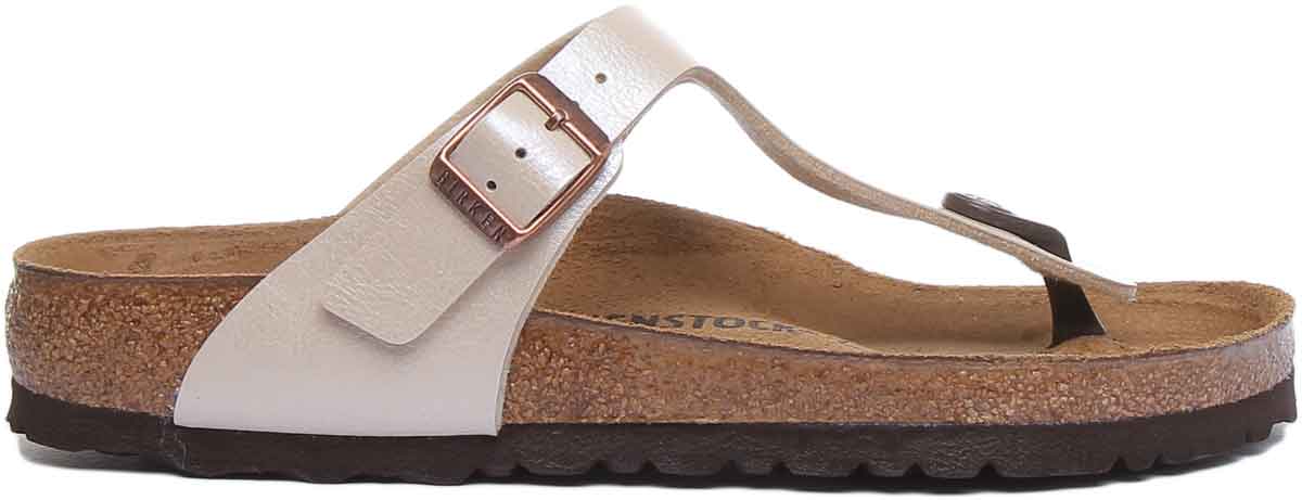 Sandali Birkenstock Gizeh | Birko-Flor color crema da donna