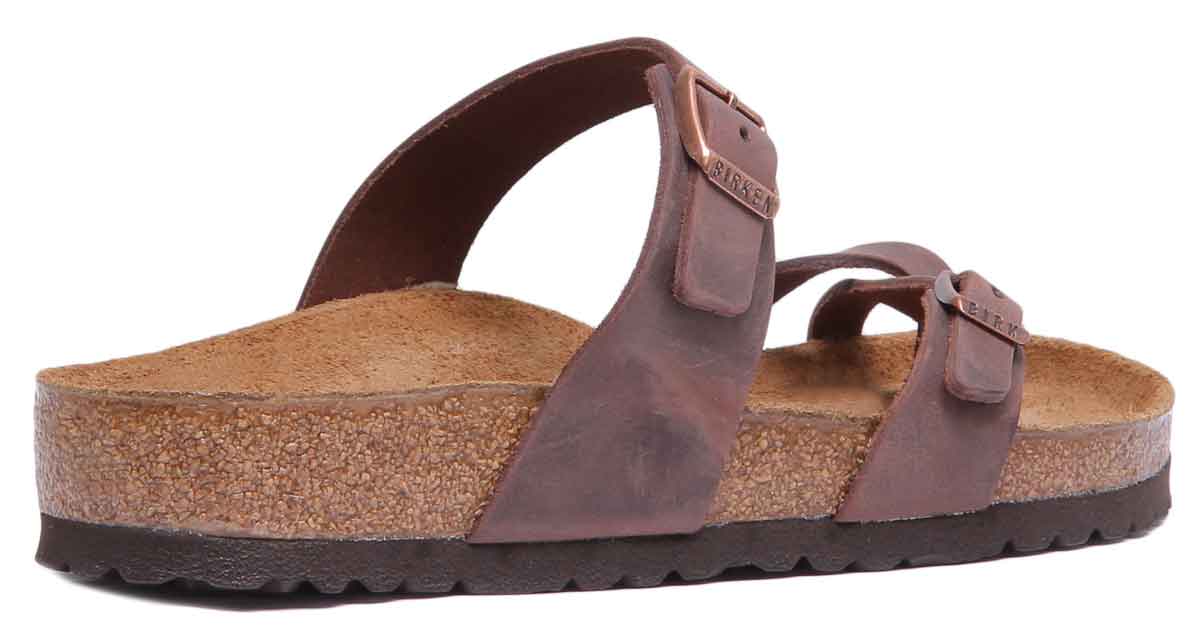 Sandales Birkenstock Mayari | cuir véritable marron foncé pour femmes