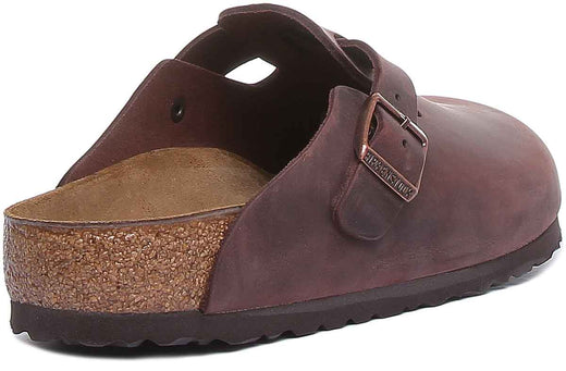 Birkenstock Boston Clogs | Dark Brown genuine leather for Men