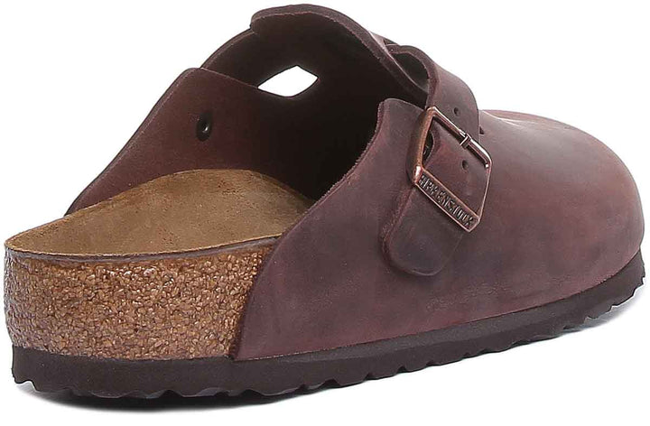 Birkenstock Boston Clogs | Dark Brown genuine leather for Men