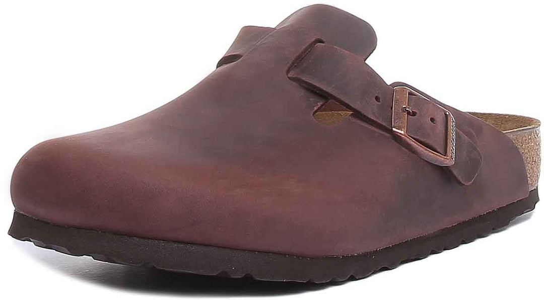 Birkenstock Boston Clogs | Dark Brown genuine leather for Men