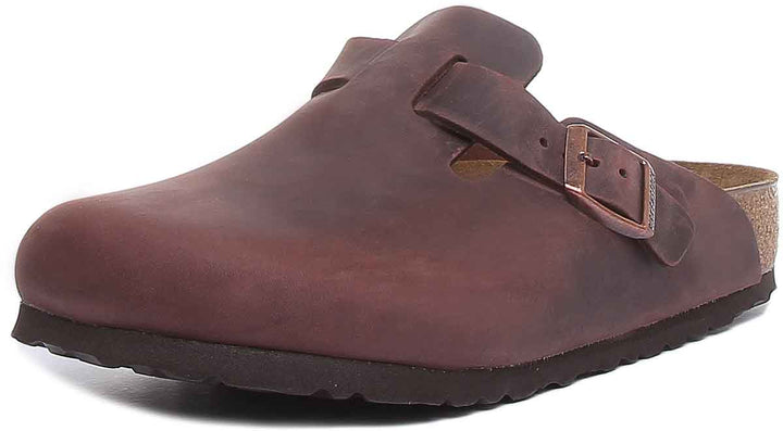 Birkenstock Boston Clogs | Dark Brown genuine leather for Men