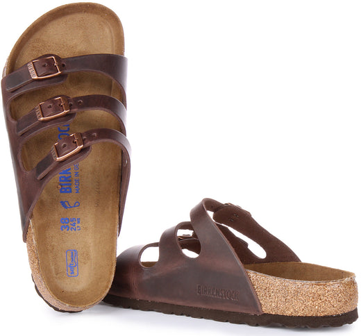Sandali Birkenstock Florida | Vera pelle marrone scuro da donna