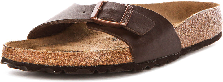 Birkenstock Madrid Sandals | Dark Brown Birko-Flor for Women - Narrow Fit