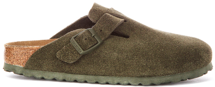 Birkenstock Boston Clogs | Dark Green Birko-Flor for Men and Women - Narrow Fit