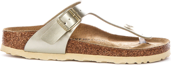 Birkenstock Gizeh Sandals | Gold Birko-Flor for Kids - Narrow Fit