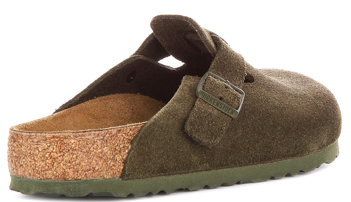 Birkenstock Boston Clogs | Green Birko-Flor for Men and Women - Regular Fit