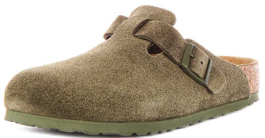 Birkenstock Boston Clogs | Green Birko-Flor for Men and Women - Regular Fit
