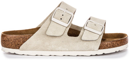 Birkenstock Arizona Sandals | Light Grey Birko-Flor for Women - Regular Fit