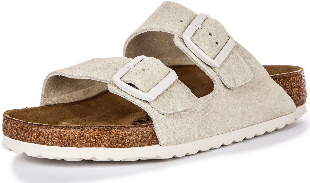 Birkenstock Arizona Sandals | Light Grey Birko-Flor for Women - Regular Fit