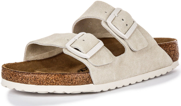 Birkenstock Arizona Sandals | Light Grey Birko-Flor for Women - Regular Fit