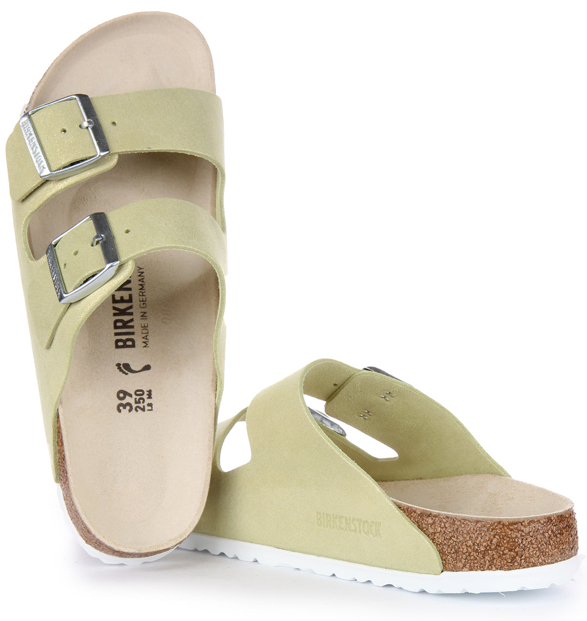 Birkenstock Arizona Sandals | Light Green suede leather for Men and Women