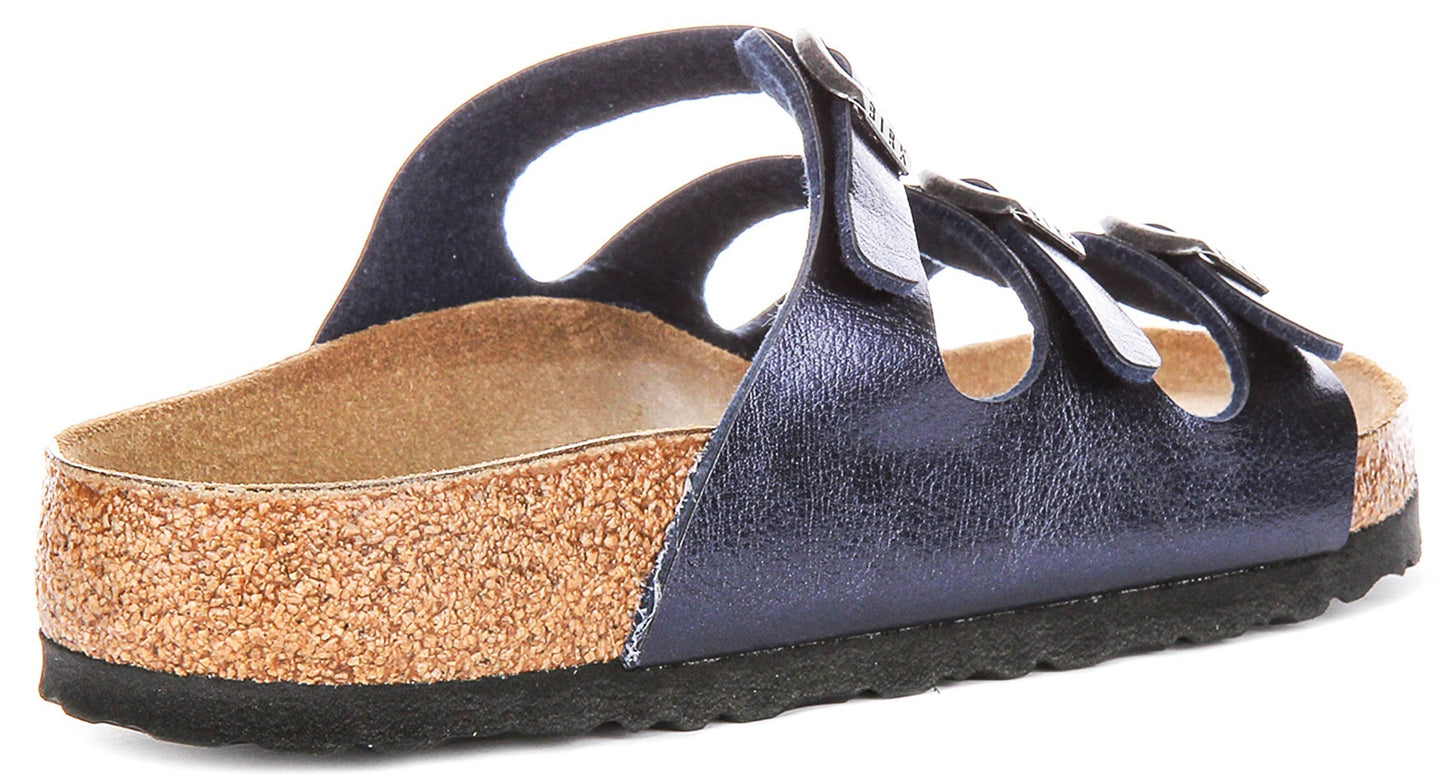 Sandalias Birkenstock Florida | Birko-Flor azul medianoche, para hombre y mujer, horma regular