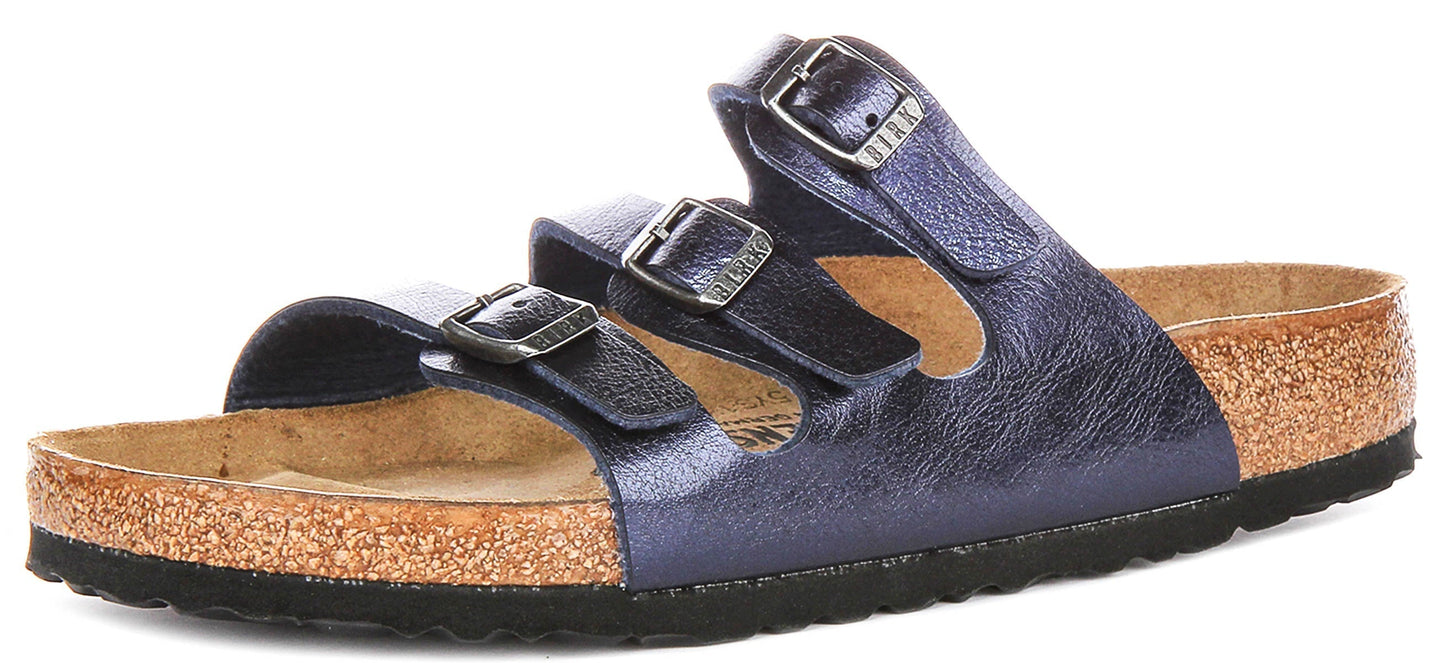Sandalias Birkenstock Florida | Birko-Flor azul medianoche, para hombre y mujer, horma regular
