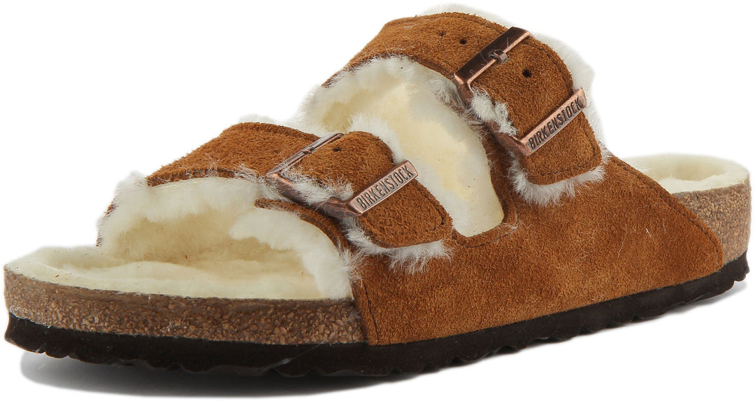 Birkenstock Arizona Sandals | Mink shearling-lined suede for Women