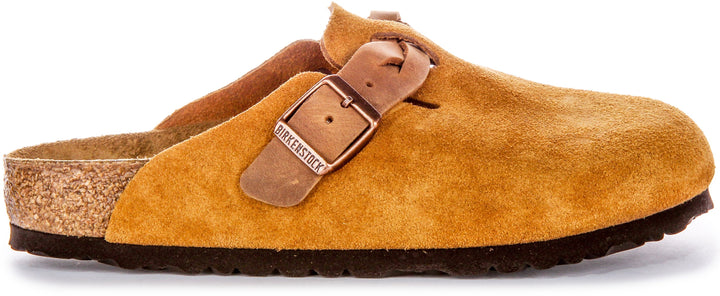 Birkenstock Boston Clogs | Mink suede leather - Braided Strap for Women