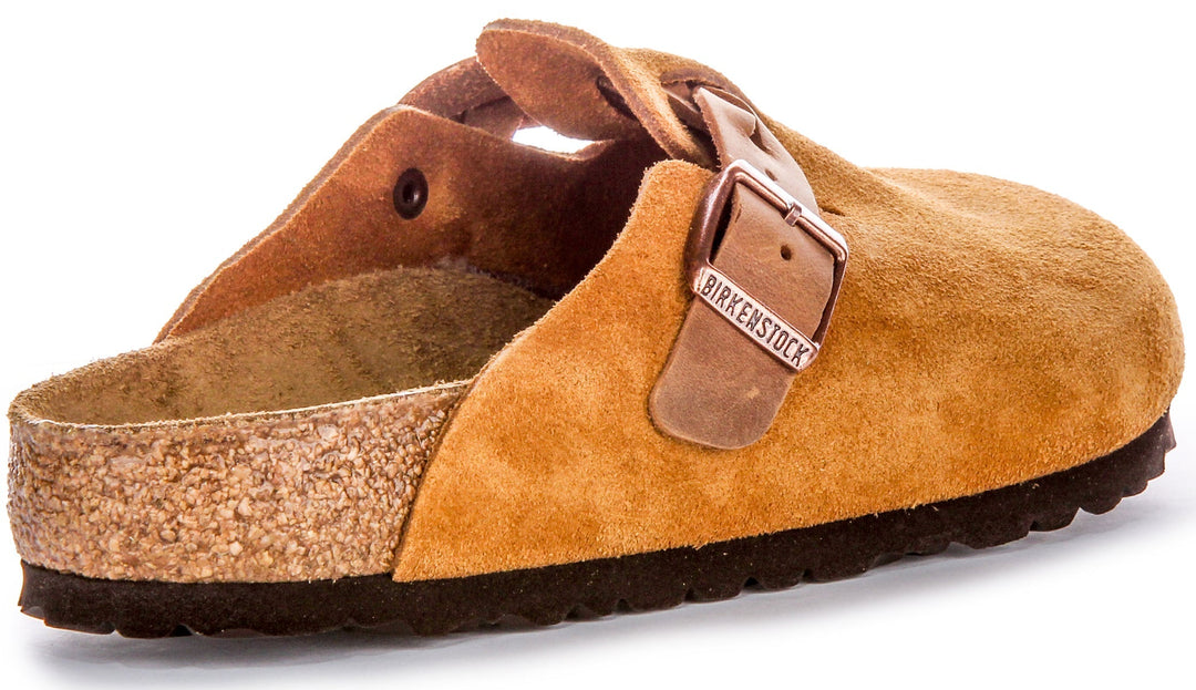 Birkenstock Boston Clogs | Mink suede leather - Braided Strap for Women