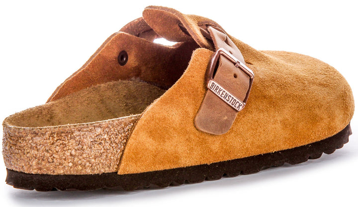 Birkenstock Boston Clogs | Mink suede leather - Braided Strap for Women