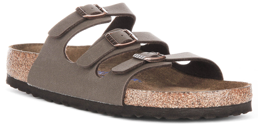 Birkenstock Florida Sandals | Mocha genuine leather - Soft Footbed for Women - Regular Fit