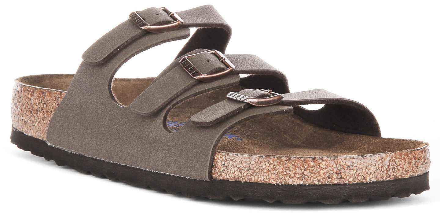 Sandali Birkenstock Florida | Pelle genuina color moka - Plantare morbido per donna - Vestibilità regolare