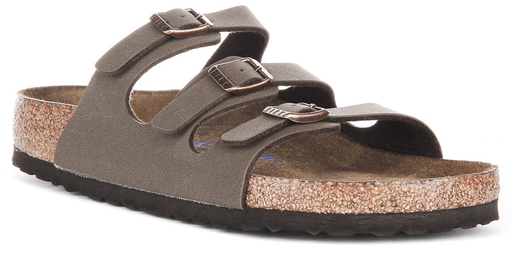 Birkenstock Florida Sandals | Mocha genuine leather - Soft Footbed for Women - Regular Fit