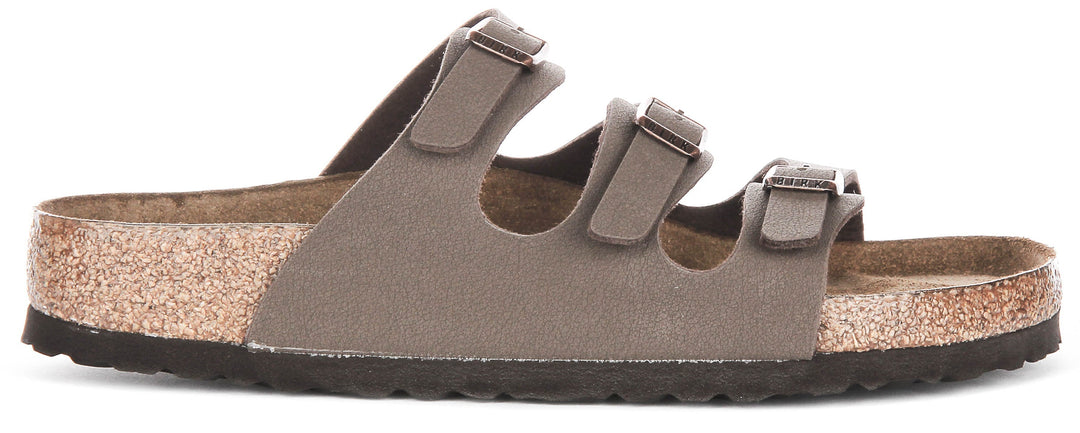 Birkenstock Florida Sandals | Mocha genuine leather - Soft Footbed for Women - Regular Fit