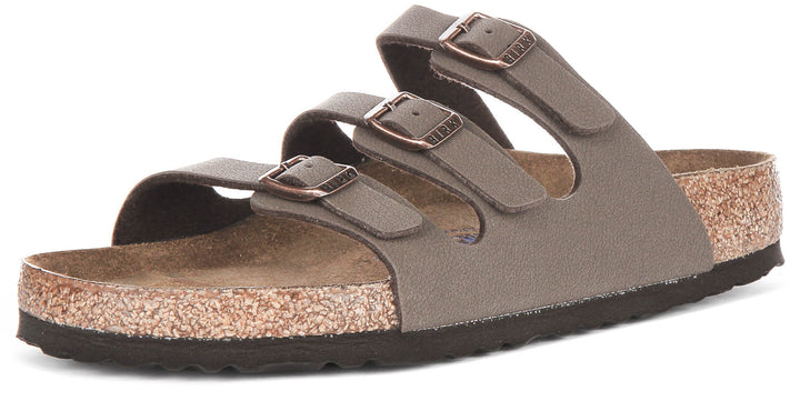 Birkenstock Florida Sandals | Mocha genuine leather - Soft Footbed for Women - Regular Fit