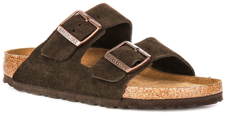 Birkenstock Arizona Sandals | Mocha suede leather - Soft Footbed for Men and Women - Narrow Fit