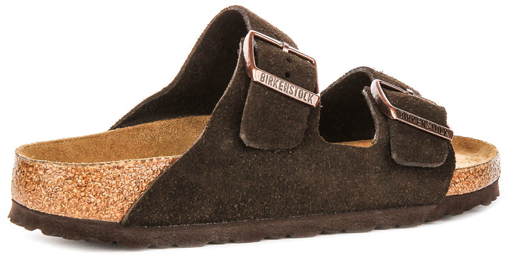 Birkenstock Arizona Sandals | Mocha suede leather - Soft Footbed for Men and Women - Narrow Fit