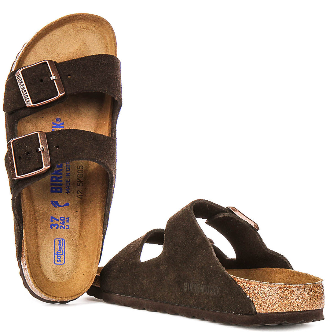 Birkenstock Arizona Sandals | Mocha suede leather - Soft Footbed for Men and Women - Narrow Fit