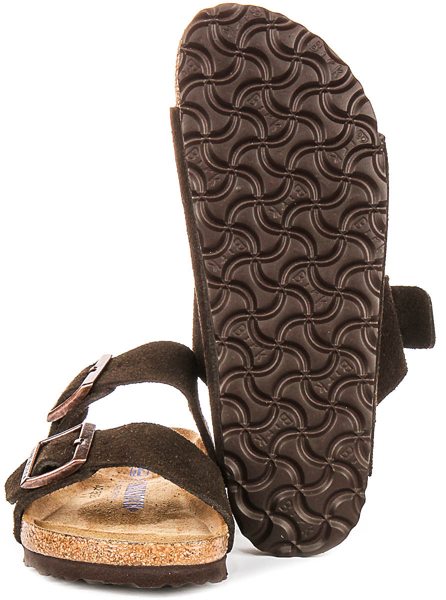 Birkenstock Arizona Sandals | Mocha suede leather - Soft Footbed for Men and Women - Narrow Fit