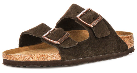Birkenstock Arizona Sandals | Mocha suede leather - Soft Footbed for Men and Women - Narrow Fit