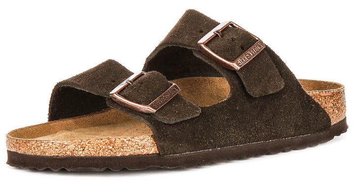 Birkenstock Arizona Sandals | Mocha suede leather - Soft Footbed for Men and Women - Narrow Fit