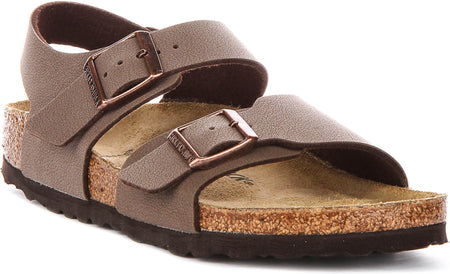 Birkenstock New York Shoes | Mocha Birko-Flor for Kids - Narrow Fit