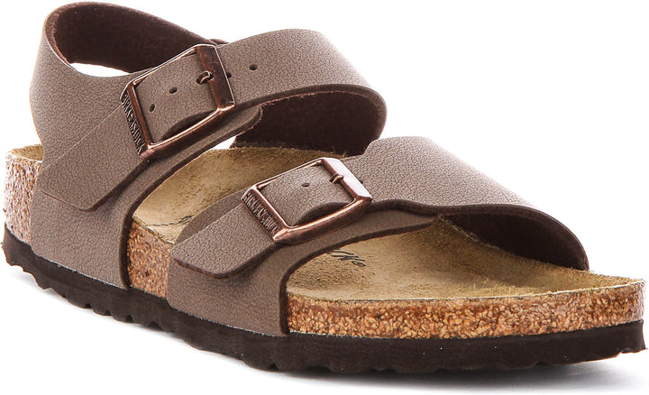 Birkenstock New York Shoes | Mocha Birko-Flor for Kids - Narrow Fit