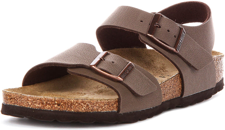 Birkenstock New York Shoes | Mocha Birko-Flor for Kids - Narrow Fit
