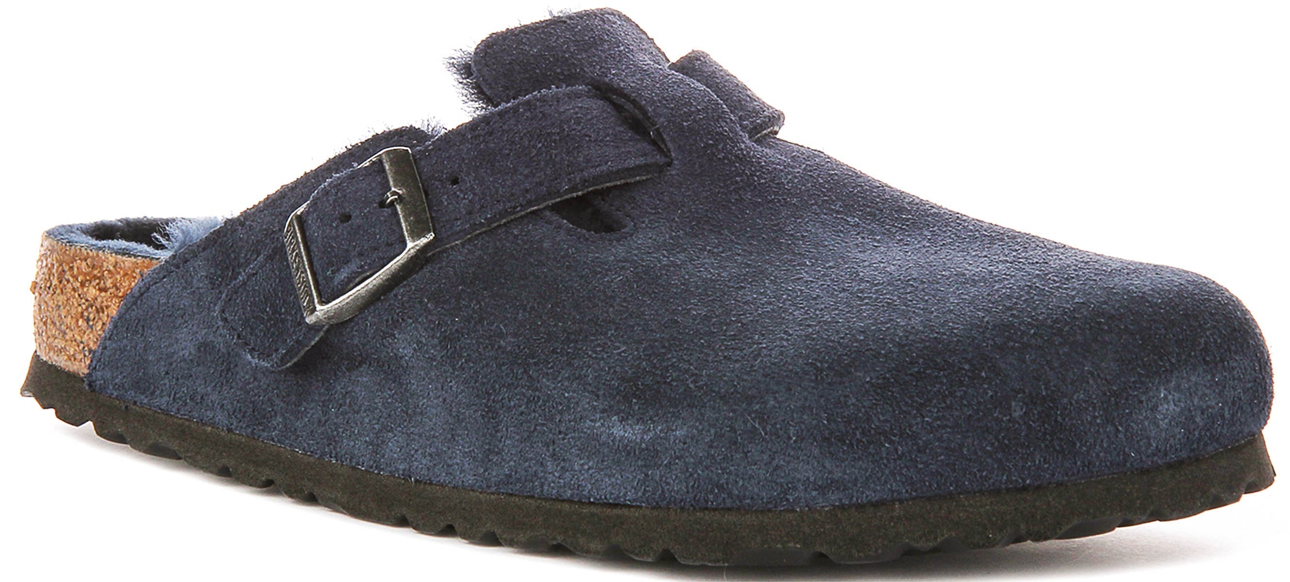 Birkenstock Boston Clogs | Navy shearling-lined suede for Women - Regular Fit