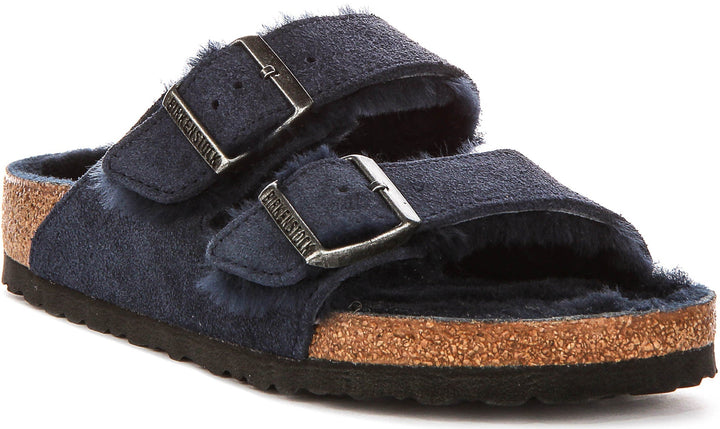Birkenstock Arizona Sandals | Navy shearling-lined suede for Women - Regular Fit