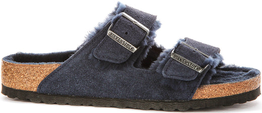 Birkenstock Arizona Sandals | Navy shearling-lined suede for Women - Regular Fit