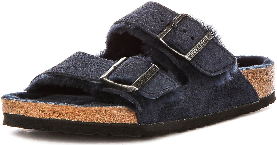 Birkenstock Arizona Sandals | Navy shearling-lined suede for Women - Regular Fit