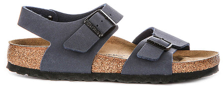 Birkenstock New York schoenen | Marineblauw kenmerkend Birkenstock-bovenmateriaal voor kinderen - Smalle pasvorm
