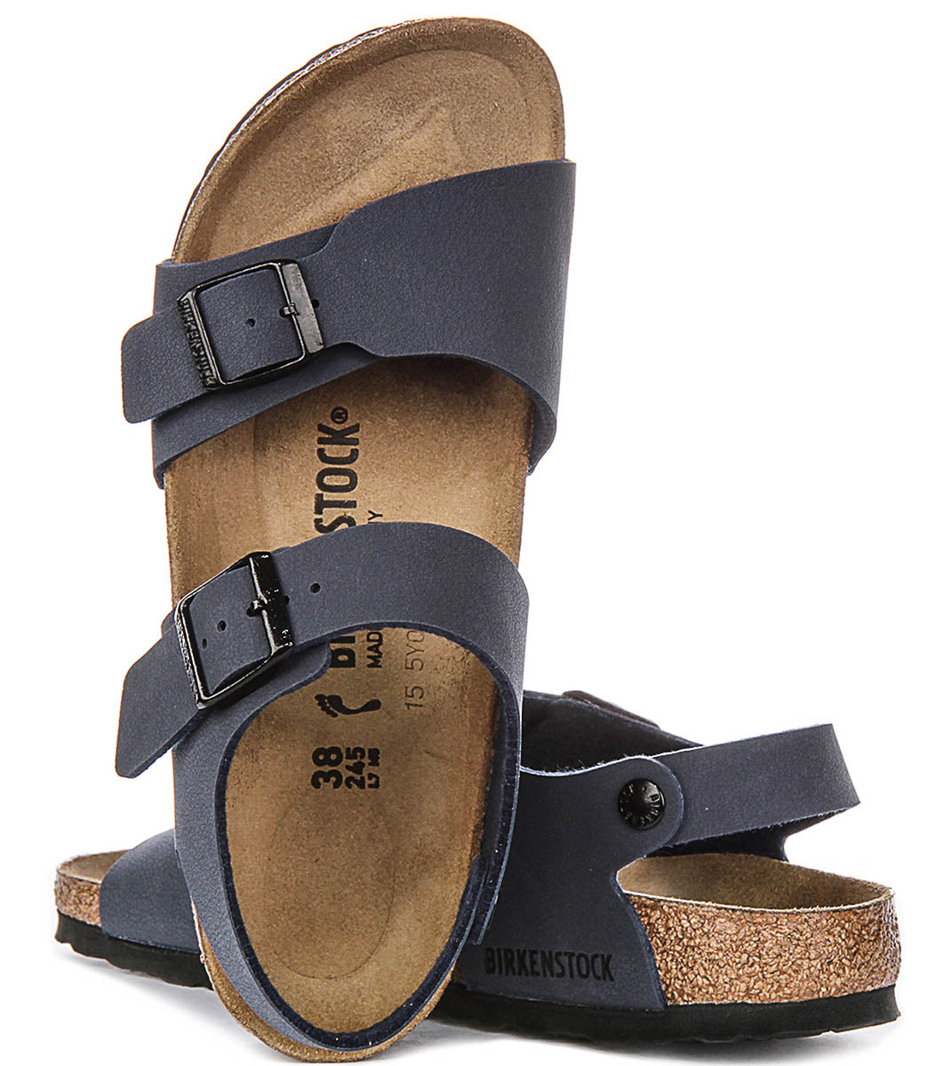 Birkenstock New York Shoes | Navy signature Birkenstock upper material for Kids - Narrow Fit